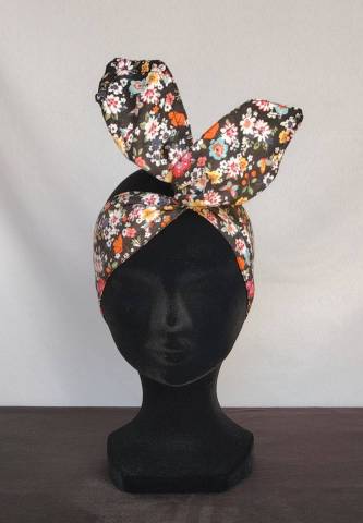 BANDEAU MAGIQUE FLEURI NOIR