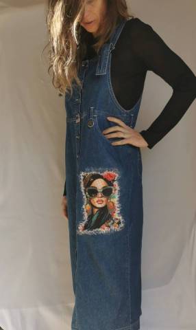 Robe en jean upcycl�e Light