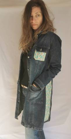 Veste en jean upcycl�e Margobo